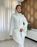 کت و شلوار مجلسی جواهر دوزی سفید