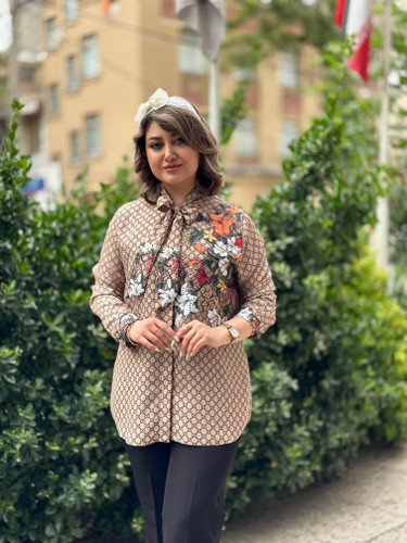 شومیز مجلسی یقه کرواتی گوچی