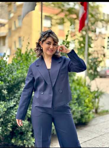 کراپ کت و شلوار لینن دخترانه