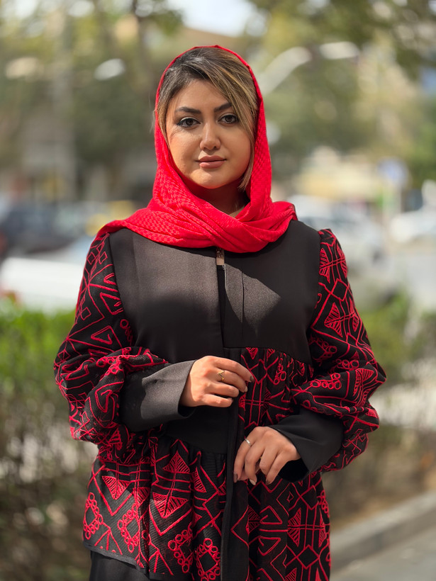 مانتو مجلسی بلند قرمز