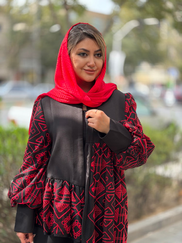 مانتو مجلسی بلند قرمز