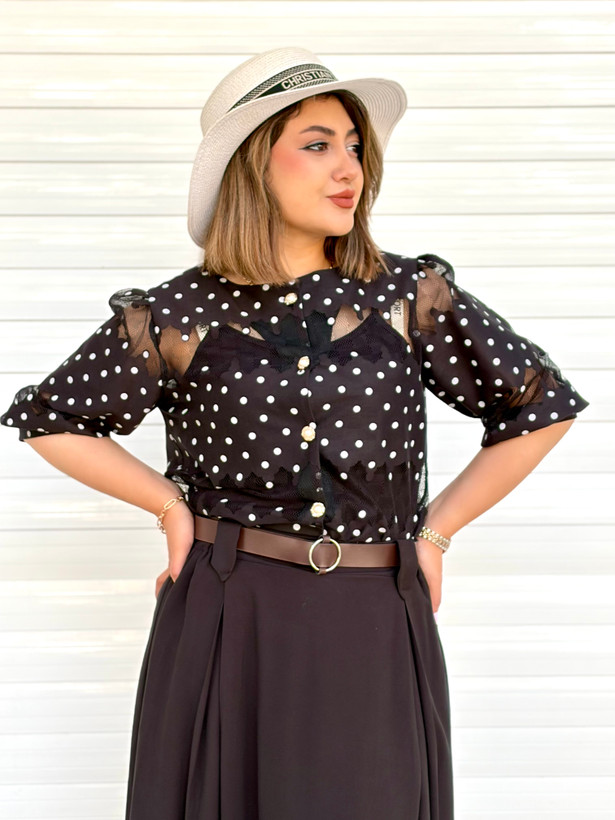شومیز دخترونه خال خالی